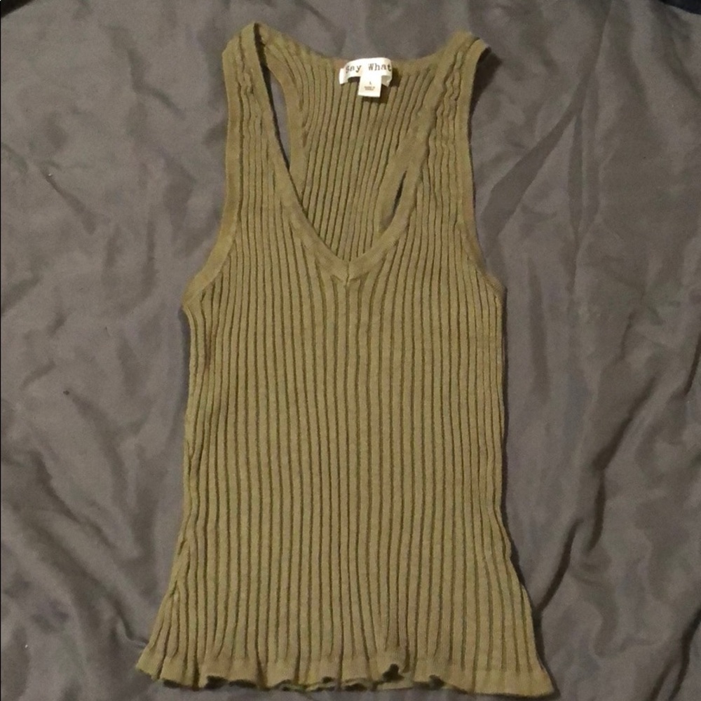 Olive green crop top
